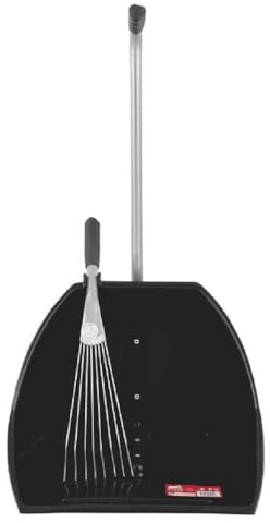 Red Gorilla Black 80cm Big TIDEE with Short Metal Rake Horse Manure Shovel Scoop Multi Purpose Large Lightweight Dustpan for Paddock Stable Horsebox Equestrian or Garden Waste Leaf Rake
