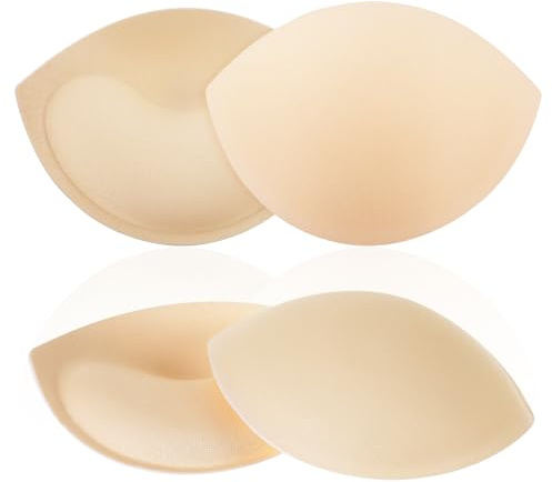 Sliverdew Women's Push Up Bra Pads Insert, 2 Pairs Small Size Bra Inserts Breast Enhancers, Women's Sports Cups Inserts, Push up Swimsuit Pads, Suitable for A Cup, 11.5 * 8.5 cm/4.52 in * 3.34 in