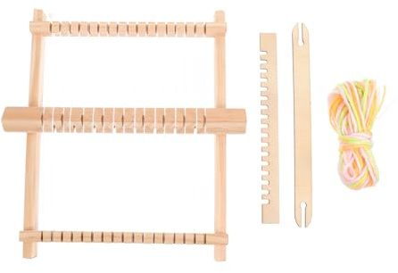 WEKAMOS Selbstgemacht Webstuhl Kinder Holz Webspielzeug für Mädchen Bastelspielzeug Lernspielzeug Frühe Bildung Kindergarten Eltern Kind Spiel