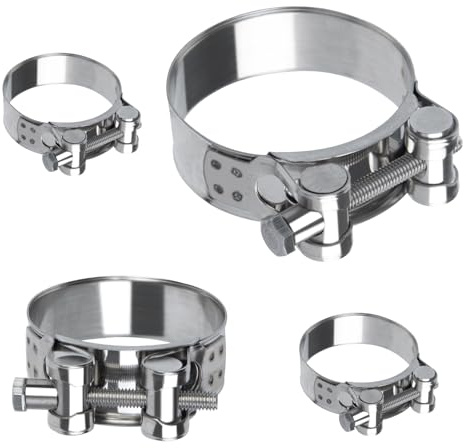 ilauke 304 Stainless Steel T-Bolt Hose Clamps 56-59mm 4 Pcs
