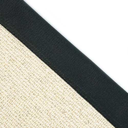 Herringbone Carpet Edge Binding Tape 120mm, Supplied by The Metre as One Continuous Length (Black)
