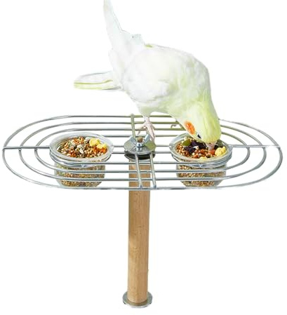 Hogvinnatil Per Cibo,Posatoio Mangiatoia per Pappagalli - Ciotole AppendiBiLi Gioco Chiaro per Cocorite CaLopsitte Inseparabili Giardino Balcone