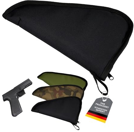 BambiniWelt by Rafael K. Pistolentasche Waffentasche für Kurzwaffen | Gepolsterter Cordurastoff, 6mm Schaum, Zwei-Wege-Reißverschluss