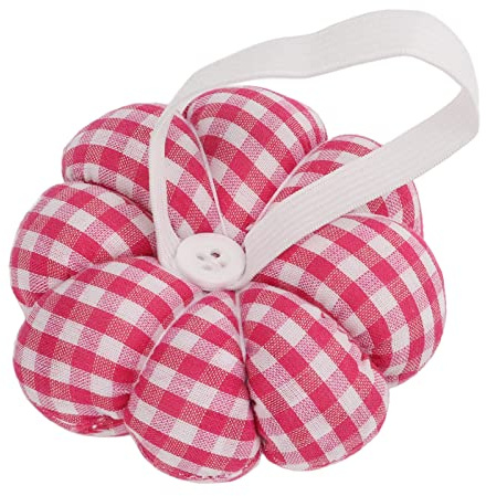 RASTKY Exquisites Nadelkissen mit Elastischem Armband, Perfektes Geschenk Zum Muttertag, Nähwerkzeug für Mütter und Großmütter (rosarot kariert)