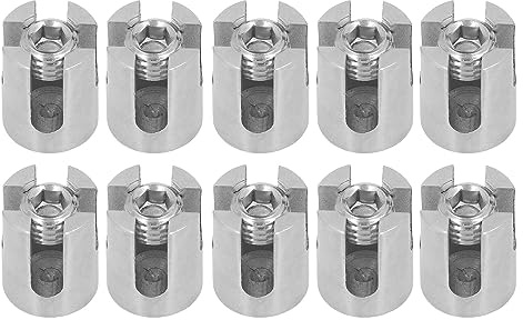 Cocoarm 10PCS 316 Stainless Steel Cross Cable Clamps, Durable Cable Railing Clips, for Wire Rope Up to 0. Inch, Perfect for Outdoor Railing Systems