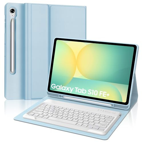 IVEOPPE Keyboard Case for Samsung Galaxy Tab S10 FE Plus 13.1 inch 2025, Case Keyboard for Galaxy Tab S10 FE+, Cover with Magnetically Detachable Keypad for Samsung S10fe+ Tablet 13.1'', Blue