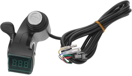 ARTSEWPLY Blocco Interruttore Accensione Scooter Elettrico 36v con Display Digitale e Acceleratore a Pollice, Lucchetto Sicuro per Manubrio 22mm con Chiavi, Cavo 2 Metri per Bici Elettrica
