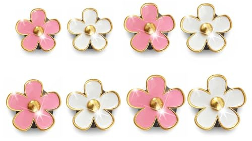 ZZHBOO 8 Stück, Parfüm-Accessoires, Gänseblümchen Blume Auto Lufterfrischer Clips, Vent Clip Auto-Innendeko für Frauen, Rosa und Weiß, 1cm