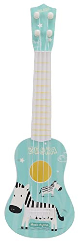 KKPLZZ Giocattolo per Chitarra Ukulele in Plastica, con 4 Corde per Bambini 3-8 Anni, Giocattolo per Strumenti Musicali (Blu)