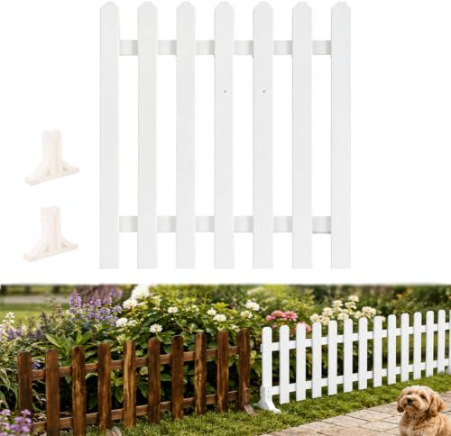 FCHZJCZYT Recinzione Giardino Esterno, Staccionata in Legno per Giardino, Recinzione Modulare per Contenere Conigli E Piccoli Animali, Ideale per Giardino E Patio,Bianca,50cm*80cm H