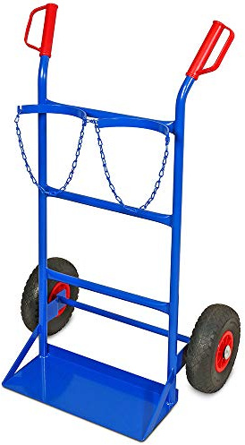 BRB Flaschenkarre für 2 Gasflaschen Ø 140-210 mm, Tragkraft 150 kg, blau