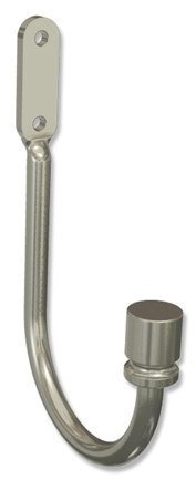 INTERDECO Raffbügel und Raffhalter, aus Metall, Chrom matt, Dekorationshaken und Gardinenhaken zum Raffen von Gardinen und Vorhängen, Typ 9002011, 2 Stück