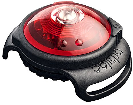 Orbiloc Hundsäkerhetsljus vattentät hundhalsband LED dubbel nattlampa för hundar – körljus med hög synlighet hållbar klämma på blinkande hundljus för hundkoppel och selar hundpromenadljus – röd