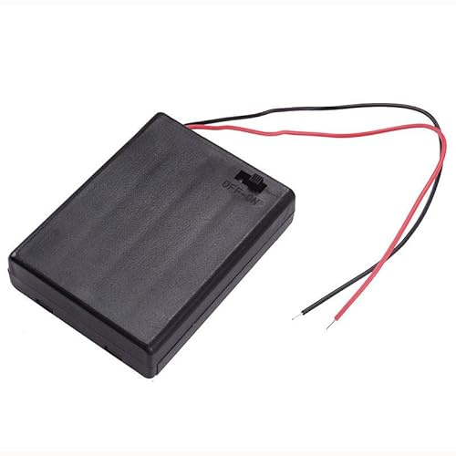 AAA Battery Holder Various Styles Open Closed with 150mm Wires Leads DIY Hobby Electronics Electrical (AAA x 4 Enclosed)