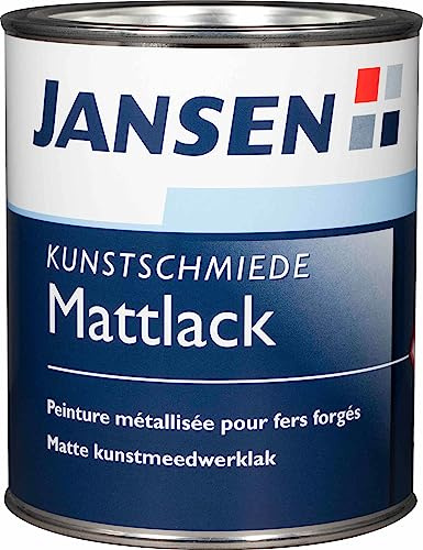 Jansen Acryl-Mattlack bürstbar graphitschwarz für Holz, Metall, Kunststoff, 0,75l