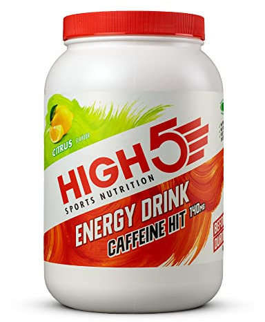 HIGH5 Energy Drink Caffeine Hit - Electrolytes Sport Energy Drink Powder - Isotonic Drink with 2:1 Fructose - Hydration for Running, Cycling, Endurance Fuel - Natural Flavours (Citrus, 1.4kg, 29 Serv)