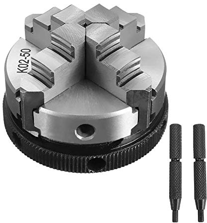 50mm Mini 4 Backen Reversible Selbstzentrierende M14 Gewindefahrmaschine Drehfutter K02-50 mit 2 Stck