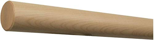 TIBU Ahorn Holz Handlauf Geländer Treppe Wand Griff Länge 30-500cm ohne Handlaufhalter, Länge 100 cm mit Enden gefast