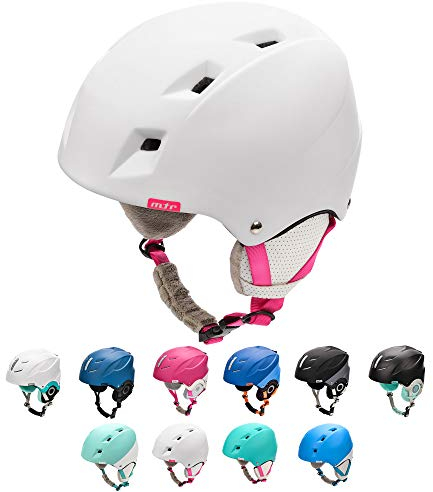 meteor Leichter Skihelm mit Ohrschernungen zum Skifahren professionelles Snowboarden Snowboardhelm - Verstellbare Ski-Sicherheitshelme für Schneeunfälle - Kinder Skizubehör einen Schutz auf der Piste