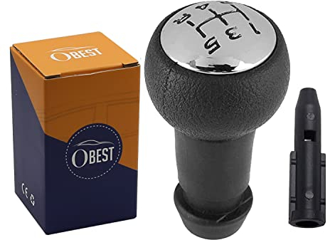 OBEST Manuale 5 Marce Leva Pomello del Cambio per Peugeot 106 107 205 207 301 306 307 308 406 407 508 1007 3008 per Citroen C2 C3 C4 Picasso Elysee Sega Nero