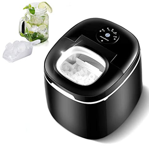 0℃ Outdoor Ice Maker Machine for Home Countertop, 9 Ice Cubes Ready in 6 Mins, 25kg/24 Hrs, 2.2l Water Tank, LED Display Ice Machine Maker for Home Bar Kitchen Office