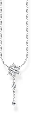 THOMAS SABO Kette Schneeflocke mit weißen Steinen vergoldetes Silber KE2171-051-14