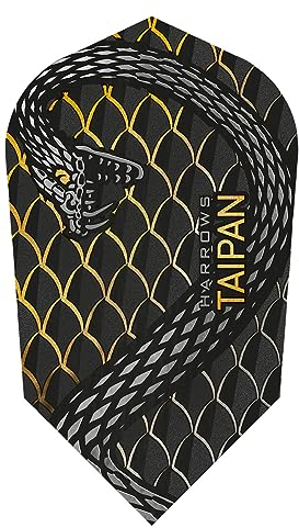 Harrows Dart Flight Taipan Slim Dart Flight Dartflight Set für Softdarts und Steeldarts (Gold)