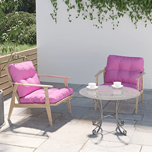 Tidyard 2X Cojines para palets Cojines para sofá de palés Cojines para Sofá de Palets de Jardín Sofás para Patio,Base Acolchada con Respaldo,Cojin Palet,Tela,60 x 60 x 12 cm Rosa