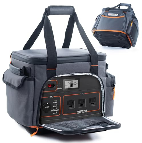 FRECOLSH Reise-Tragetasche, kompatibel mit Jackery Explorer 1000, tragbare Powerstation-Aufbewahrungstasche mit wasserdichtem Boden und Tasche für Jackery-Zubehör, nur