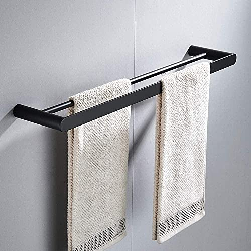 PHLCF Badezimmer-Handtuchständer, Badezimmer-Regal, Handtuchhalter, nordisch, extra lang, schwarz, freistehende Edelstahl-Hardware, hängende Badezimmer-Aufbewahrung