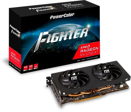 PowerColor Fighter AMD Radeon RX 6750 XT 12GB GDDR6 Graphics Card