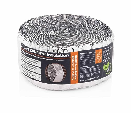SuperFoil Pipe Wrap Insulation 80mm x 7.5m, Reflective Insulating foil Lagging (3)