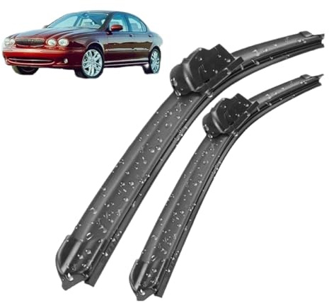 Coche Escobilla limpiaparabrisas Delanteros Traseros para Jaguar X-Type 2001-2009 22+19, Juego de Escobillas Parabrisas Planas, Todos Los Climas de Ventana Limpi