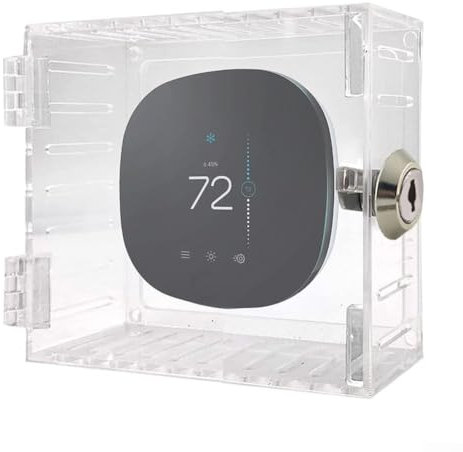 Hasaller Thermostat Cover, Acrylic Lock Box With Key For Thermostats, Thermostat Protective Cover 18.7x11.4x5.5 Cm