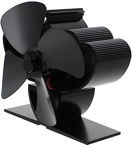TOPBATHY Burning Stove Fan Mini Fireplace Fan Accessory Metal Silent Warm Air for Log Burner