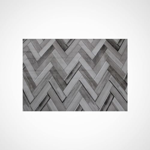 Suelo de Vinilo Para Instalar en Rollo | Suelo PVC Decorativo Hogar, Cocina, Baño, Salón | Suelo Efecto Madera | Suelo PVC Roble Gris Antracita Estriado (140_X_200_CM)