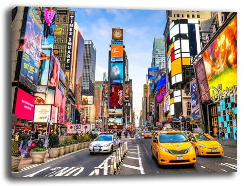 Printerland Quadro Moderno NEW YORK Città Citta' Stati Uniti Quadri moderni soggiorno da Parete XXL grande Stampa su tela Canvas Decorazione Murale muro Arredo Camera da letto Cucina (1, 30x40 cm)