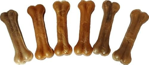 6 x Kauknochen Getrocknete Haut 13cm - Kauknochen Rinderhaut Snack Kauknochen Hundesnacks Hund Snacks