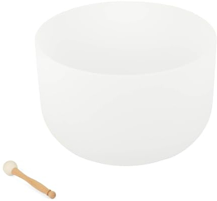 Bodhi Kristallklangschale | Wurzel-Chakra | Zubehör für Sound Healing, Yoga & Meditation | Singing Bowl aus Quarz | Verschiedene Größen & Tonarten | Inkl. Klöppel & Silikonring | Grundton C