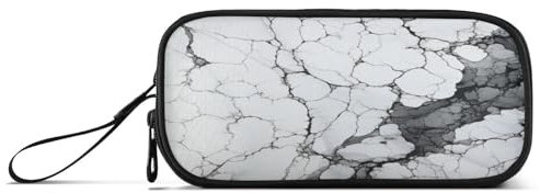 Kunstwerk Aus Weißgrauem Marmor Federmäppchen Federtaschen Mäppchen Schlamperbox Tasche für Jungen Mädchen Schüler