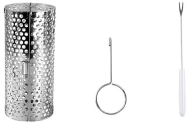 Begchy Offener Grillkorb mit Rollen, Grillkorb, Grillkorb, Gitter, offener Grill, für Reisen, Camping, Picknick, klein