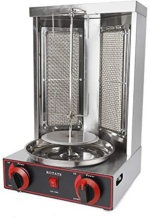 Macchina Elettrica Doner Kebab Griglia Verticale Kebab Gyro Grill con 2 Tubi Riscaldanti Macchina di Arrostire Carne per Uso Commerciale e Domestico