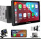 Carpuride YT09S Double Din Car Stereo with Wireless Apple CarPlay&Android Auto,9 IPS Touch Screen, GPS Navigation, BT, USB, FM, Rear Camera, SWC