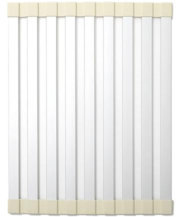 AMONENZ Abtropfsieb Spülbecken, 34,5 * 42 cm Abtropfmatte Spüle, Aluminium Faltbar Wasserhahnmatte für Küchenspüle, für Den Abfluss von Küchenspülen