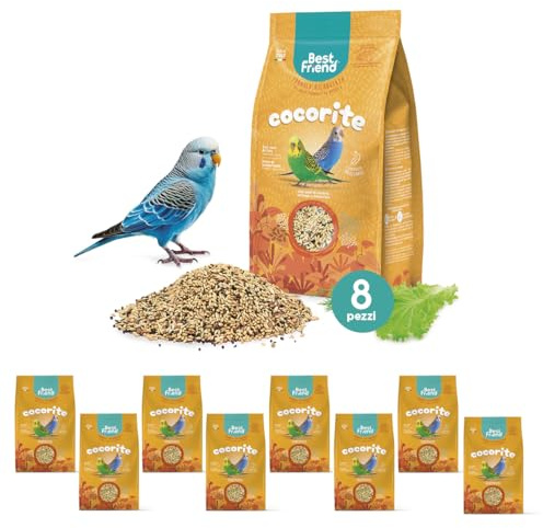 Best Friend Mangime Completo per Cocorite con Semi di Cicoria, Lattuga e Finocchio Mangime per gli uccelli con Ingredienti Naturali, Qualità 100% Made in Italy | Confezione da 8 pacchi