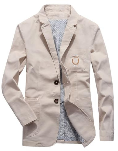 SRZYMJ Beige Sakko Herren Sportlich Klassisch British Blazer Knöpfe Modern Strick Blazer Anzugjacke für Männer Anzug Schwarz Strand Freizeit Anzug Sakko Sportlich Modern Regular Fit Anzug Hemd XL