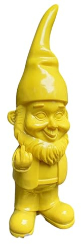 Aspinaworld Gartenfigur Gartenzwerg Stinkefinger gelb 17 cm — Signal-Farbe wetterfest knallig