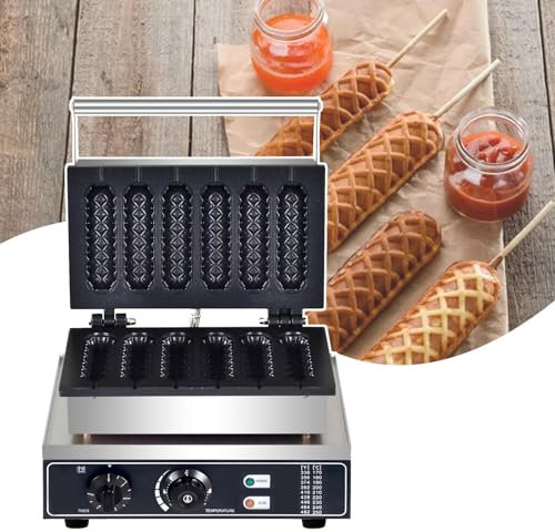 HCAUYNN MáQuina para Hacer Gofres De Hot Dogs De 1500 W MáQuina para Hacer Gofres Comerciales MáQuina EléCtrica para Hacer Gofres De Corn Dog MáQuina para Hacer Gofres,110V