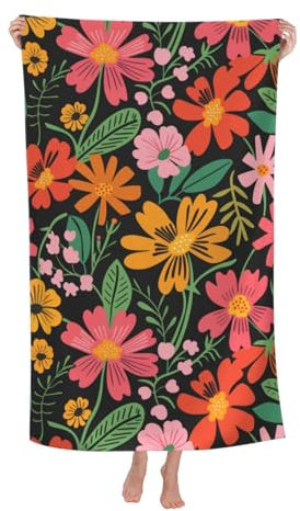 Herren Damen Duschtücher Blumen Großes Strandtuch Microfaser Handtücher Niedlich Strandtuch Klassische Badetuch Groß Für Reise Duschen Pool