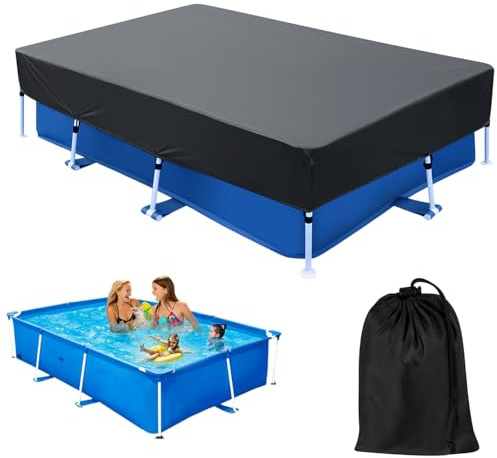 87x59 in Rectangle Pool Cover 7ft Drawstring Design 7 x 4 Rectangular Pool Cover Frame Swimming Pool Cover Oxford for Rectangular Above Ground Pool Easy Installation Cloth Heater Material